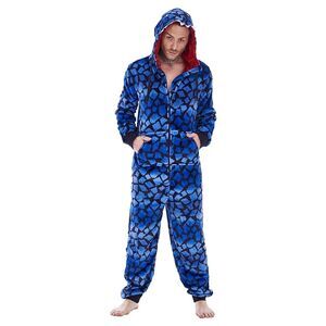 Keanu Mens Raptor Fleece Jumpsuit / Blue/Black